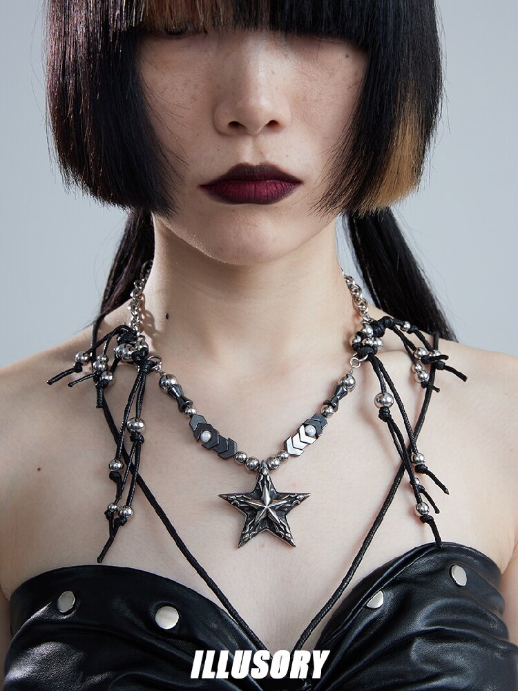Handmade Beaded Punk Style Necklace【s0000018811】