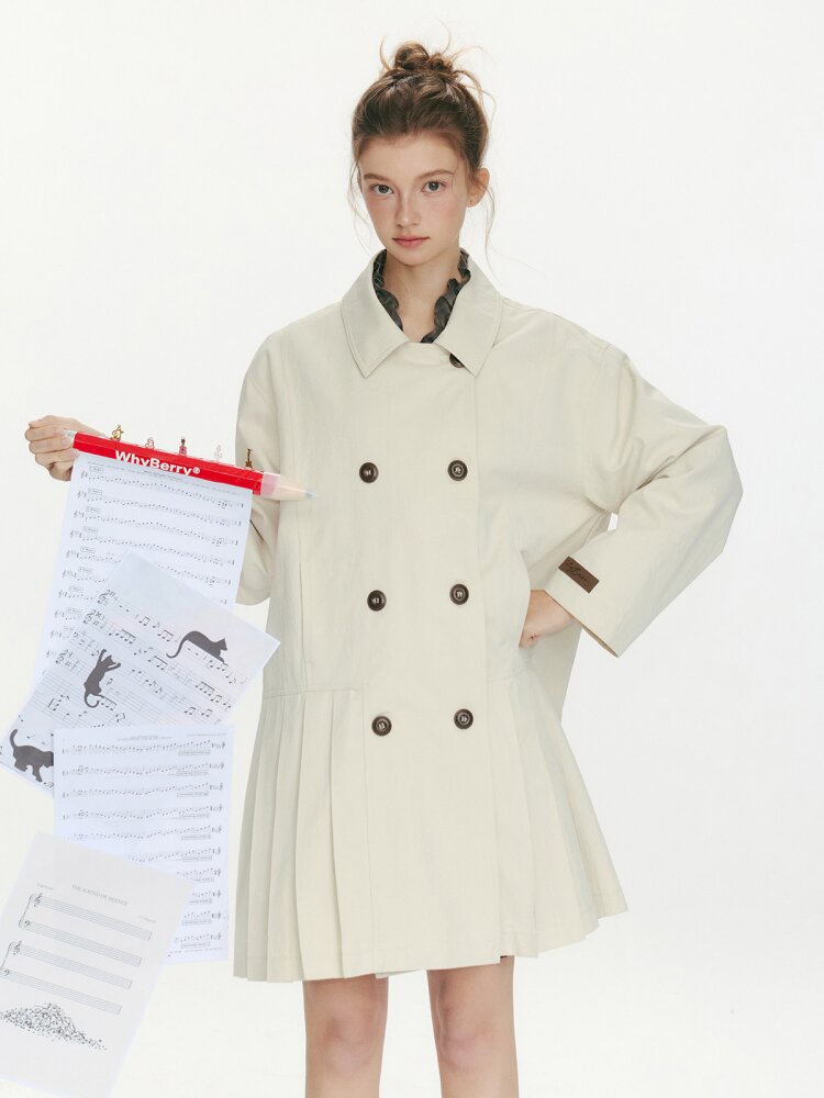 Moonlight Concerto Pleated Coat【s0000015668】