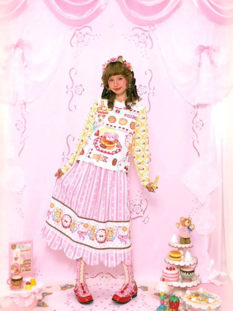 Floral Print Elastic Waist Skirt【s0000014161】