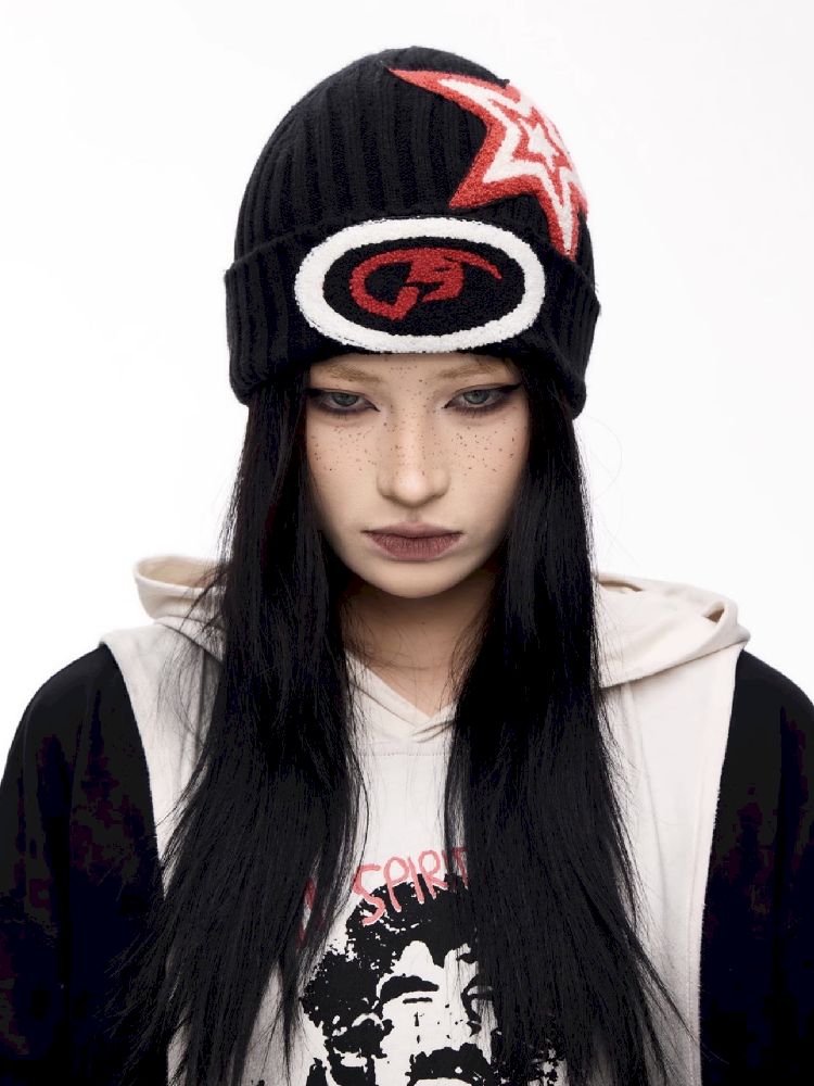 자수 따뜻한 니트 모자 [S0000011360]