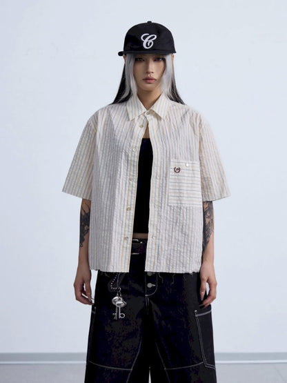 Striped Short Sleeve Shirt【s0000013198】