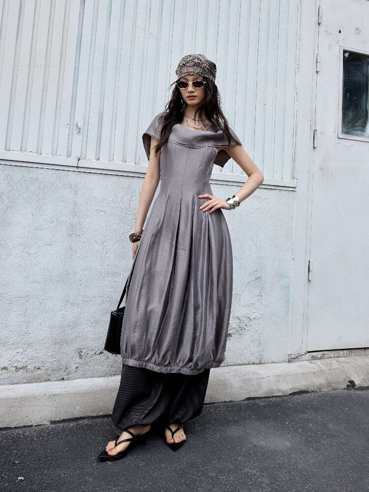 Modern Retro Glossy Balloon Dress【s0000016869】