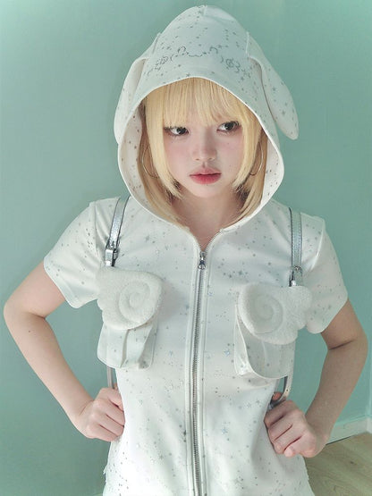 Hot Rhinestone White Vest Jacket【s0000012334】