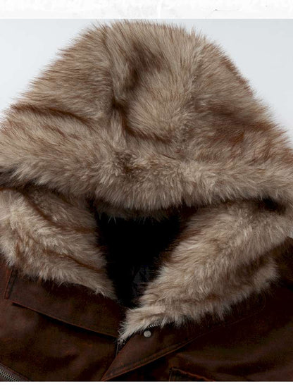 Mid-Length Fleece-Lined Cotton Jacket【s0000014475】