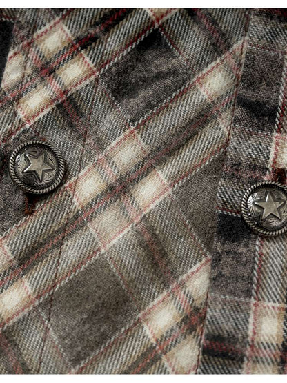 Rock Rebel Punk Check Shirt Jacket【s0000014656】