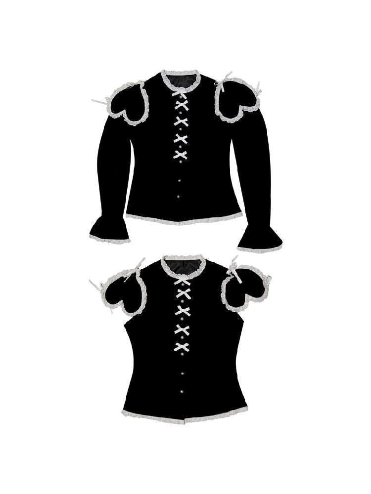 Removable Sleeve Love Velvet Top Jacket【s0000011338】