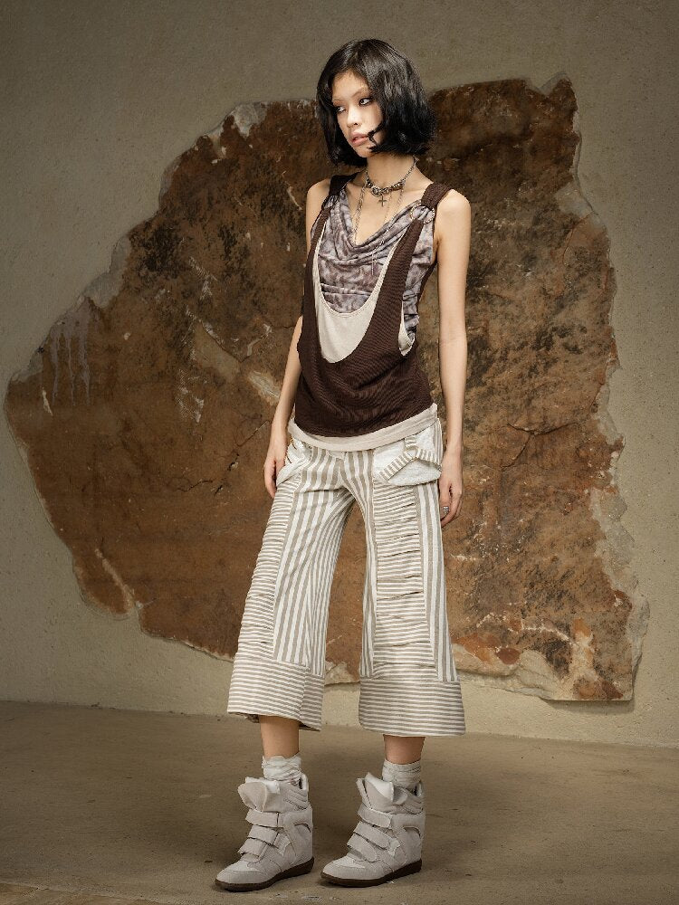 Dark Punk Cropped Gal Style Pants【s0000016889】