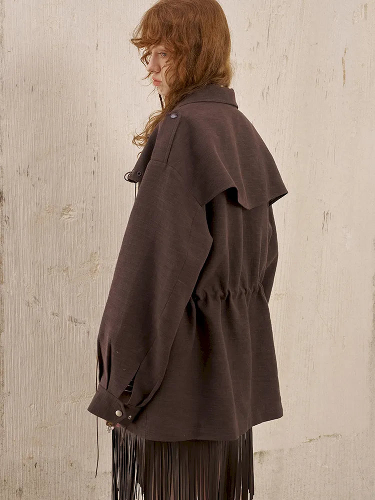Pocket Drawstring Windbreaker-Style Trench Coat【s0000014060】