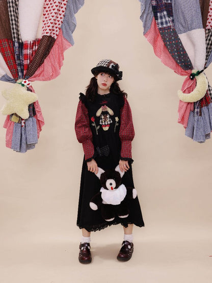 Corduroy Rabbit Strawberry Dress【s0000019288】
