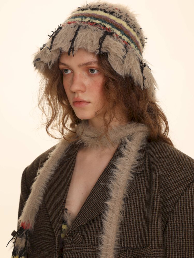 Mixed yarn interweaving stripes sweater【s0000006008】