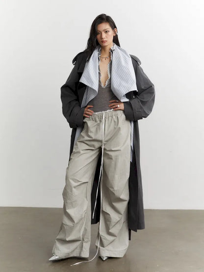 Fake Two Detachable Collar Contrast Color Long Trench Coat【s0000014036】