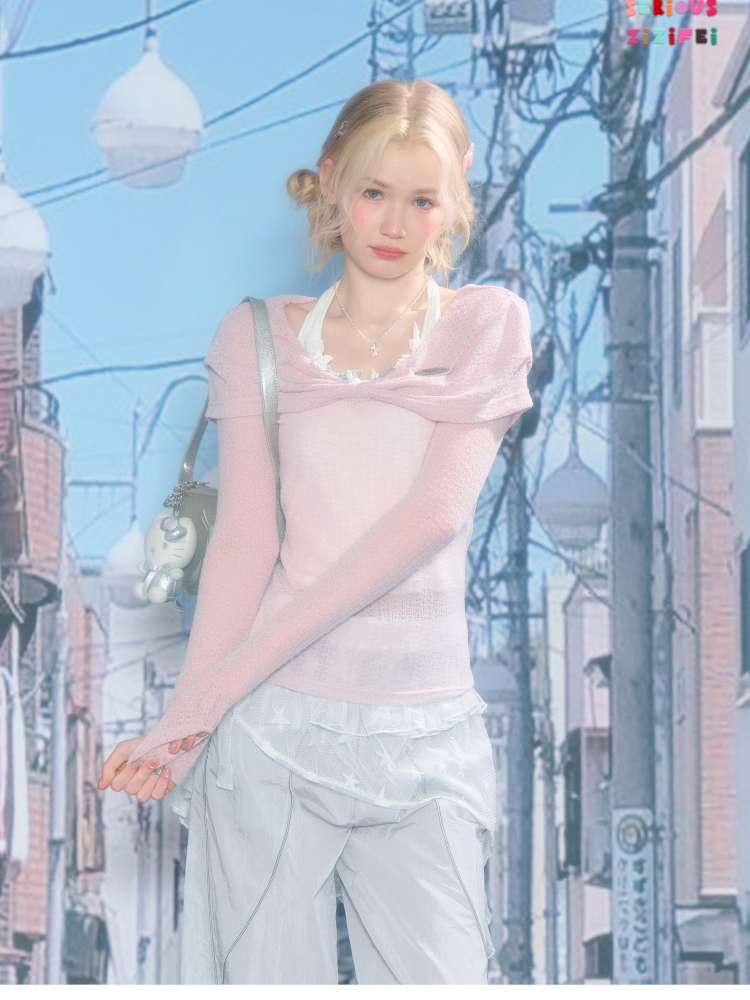 Soft Cloud Knot Slim Knitted Top【s0000015426】