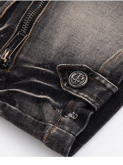 Distressed Metal Buckle Denim Shorts【s0000016285】