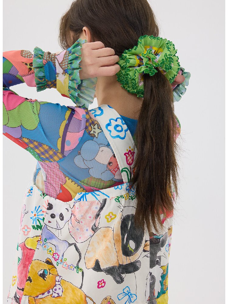 Two Color Lace Pile Scrunchies【s0000016709】