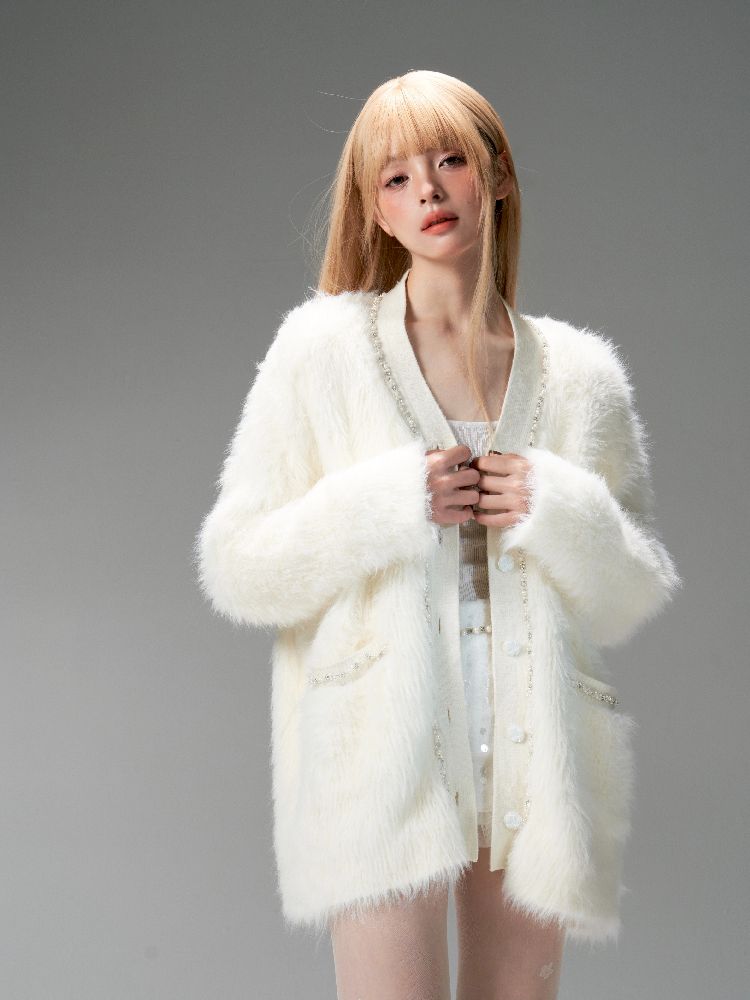 Knitted loose thickened sweater coat cardigan【s0000005324】