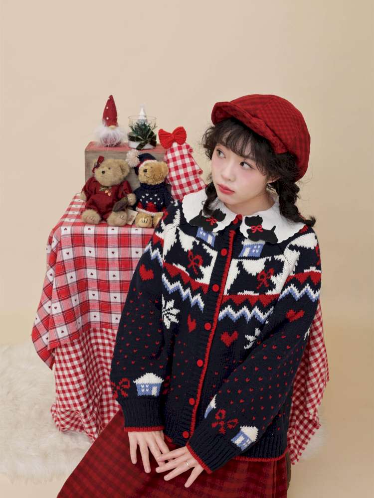 Plaid Patchwork Puppy Octagonal Hat【s0000015102】