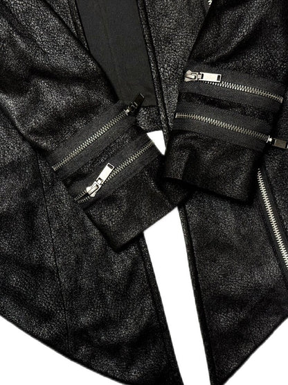 Dark Suede Foil Hooded Cardigan【s0000019099】