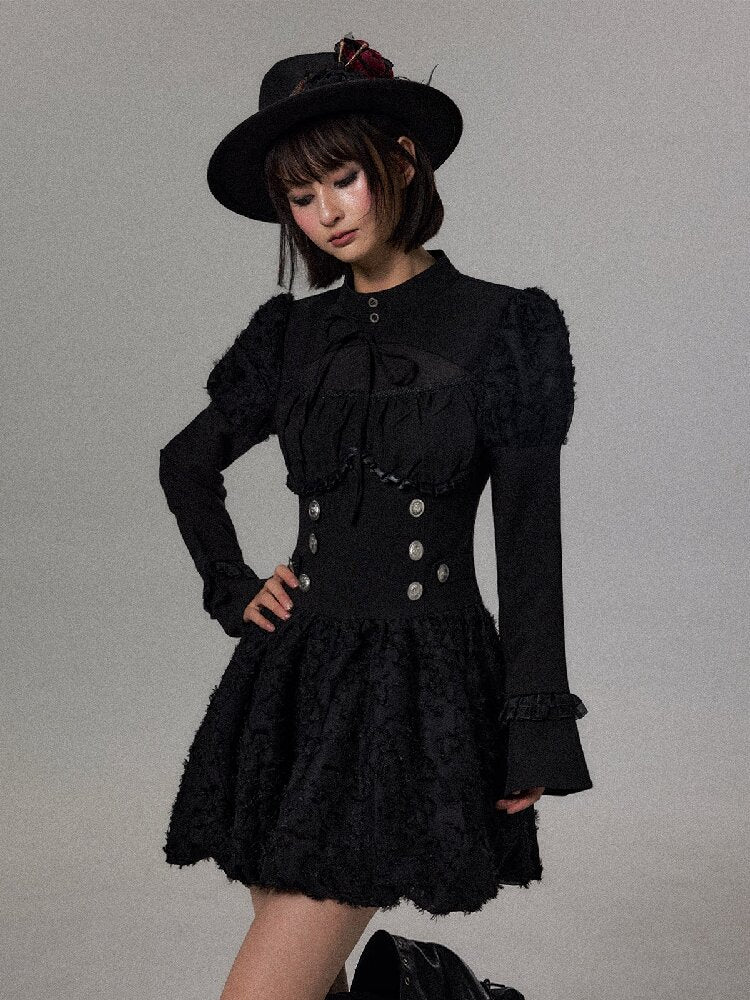 Sleeve Waist Cinching A Line Dress【s0000018489】