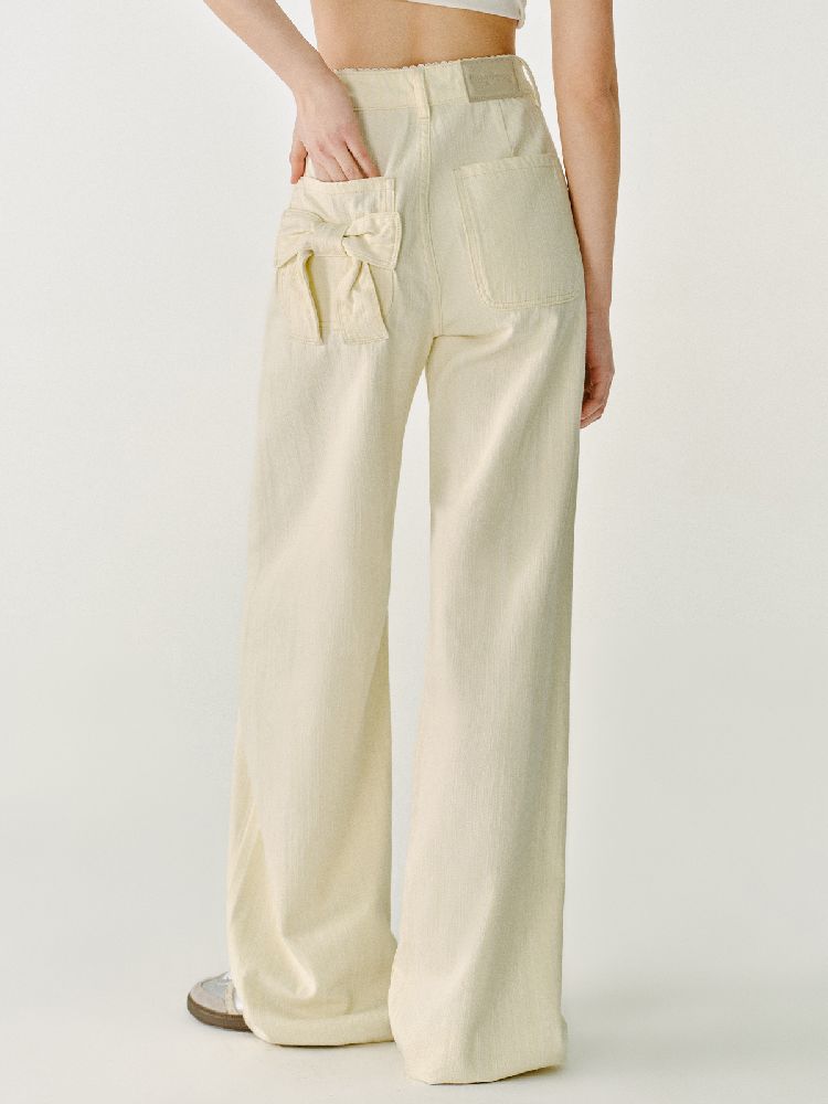 Cubic Bow Light Jeans Lace Pants【s0000011977】