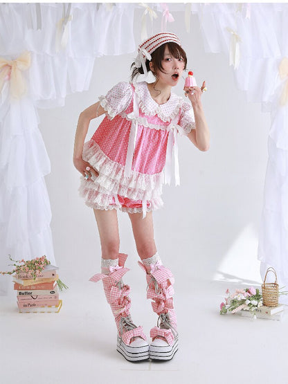 Pink Polka Dot Bow Inner Shirt【s0000016554】