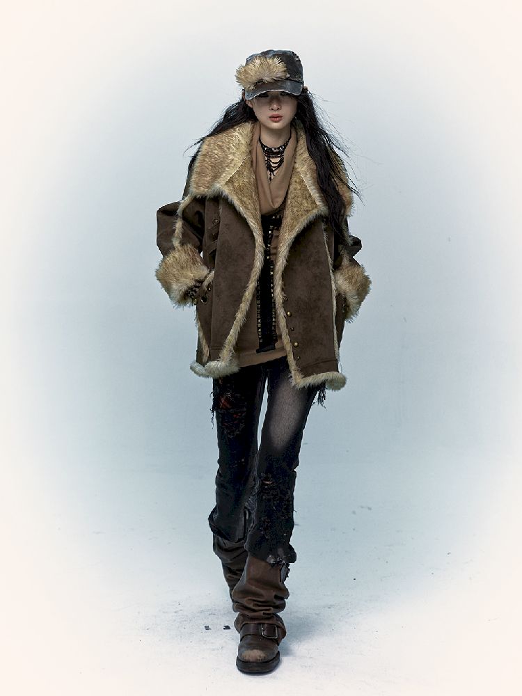 PUNK LAZY LOOSE FUR COAT [S0000011220]