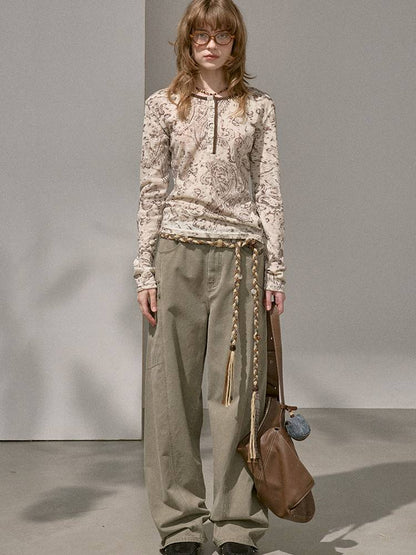 Split Side Pocket Riveted Washed Trousers【s0000014406】