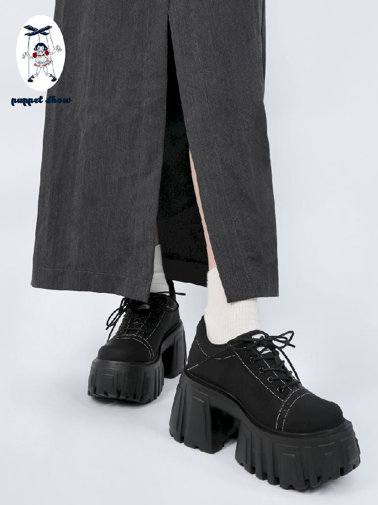 꼭두각시 쇼 [Original] New Girl 's Casual Platform Shoes 2025 다목적 대학 스타일 작은 단일 신발