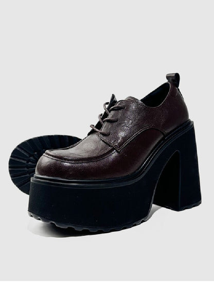 Y2K Thick Soled Punk Leather Shoes【s0000015717】