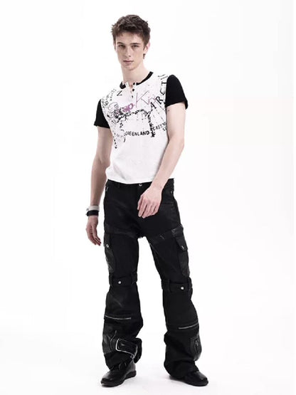 Snake Pattern Hand Waxed Jeans【s0000018300】