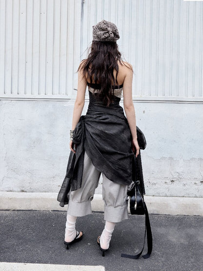 Romantic Lace-Up Bow Bandeau Top【s0000016866】