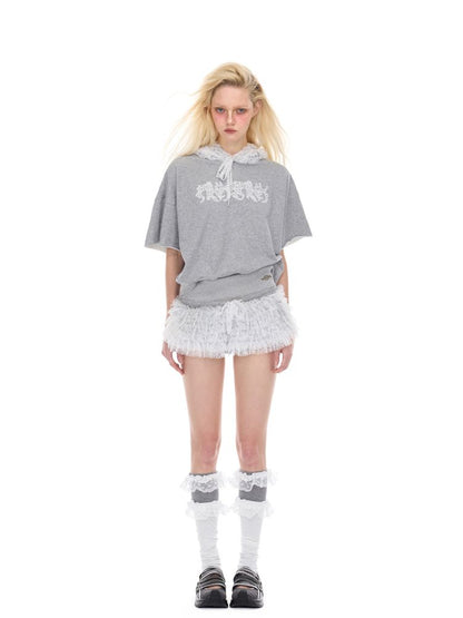 Hooded backless sports T-shirt【s0000012988】