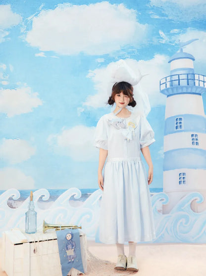 Blue and White Striped Dress【s0000014154】