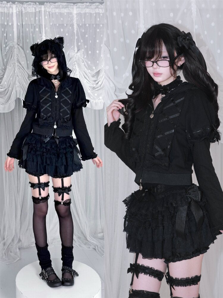Cat Ear Faux Sweatshirt Jacket【s0000018532】