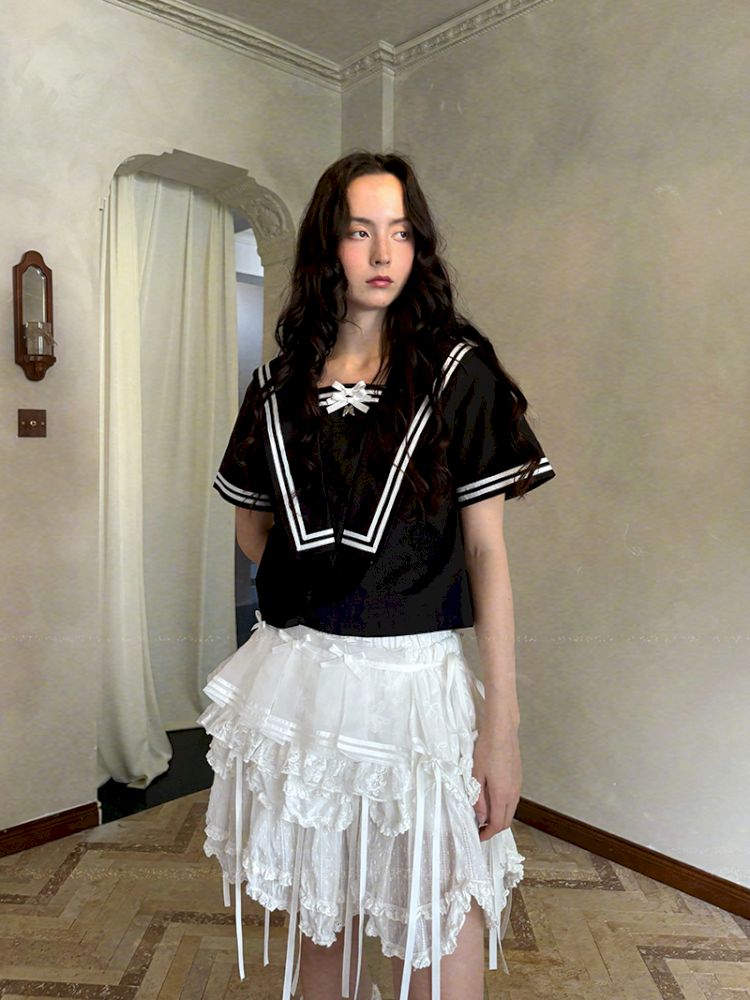 Double-layer bow-tie short skirt【s0000012764】