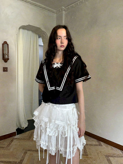 Double-layer bow-tie short skirt【s0000012764】