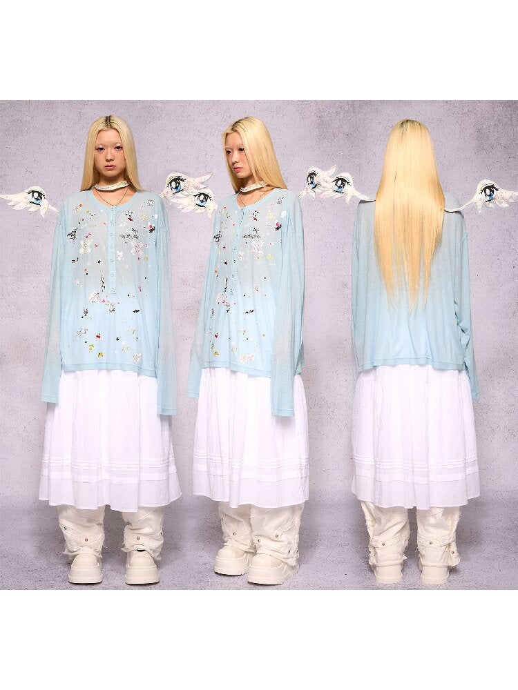 Sticker Print Open Front Top【s0000018734】