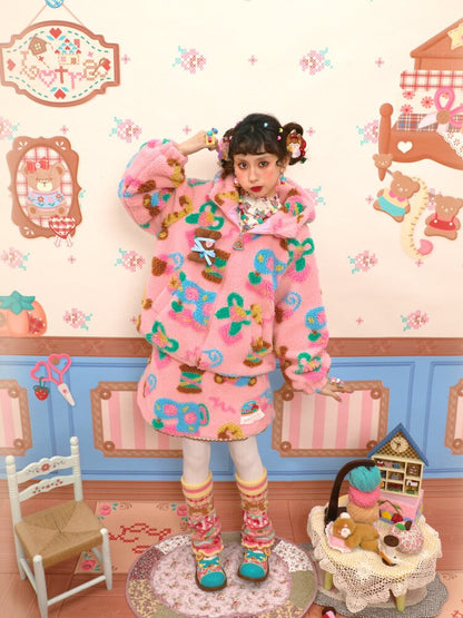 Pink Polar Fleece Lambswool Jacket【s0000015565】