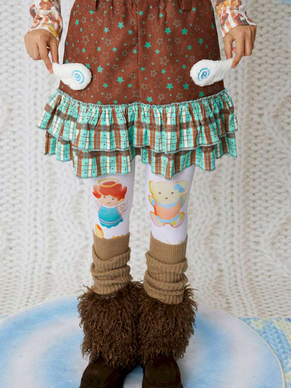 Brown Corduroy Wings Fall Winter Skirt【s0000014848】