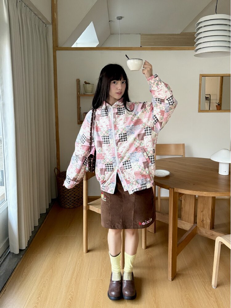 Brown Corduroy Embroidered Skirt【s0000019082】