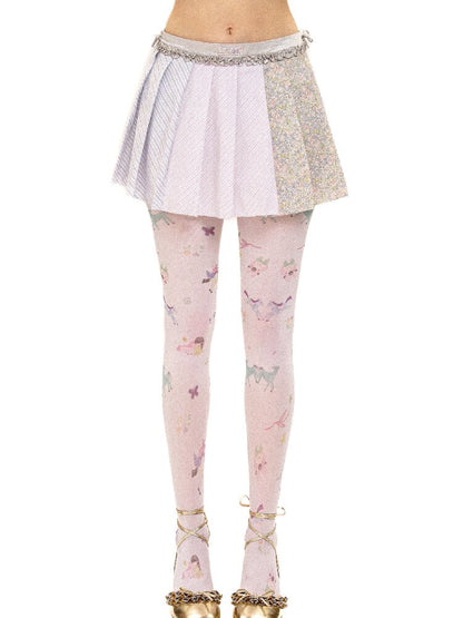 Floral Plaid Fungus Pleated Skirt【s0000016441】
