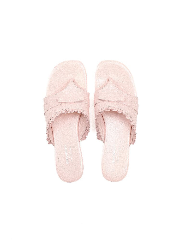 Top Grain Cowhide Ruffled Flip Flop【s0000017441】