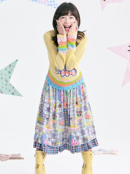 Plaid Ruffled High Waisted Skirt【s0000018369】