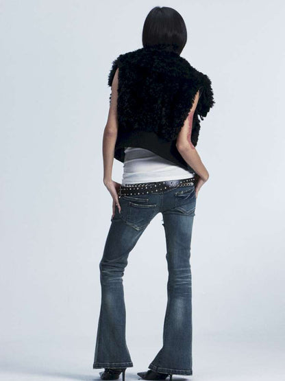 Slim Wash Distressed Bell Bottom【s0000014661】