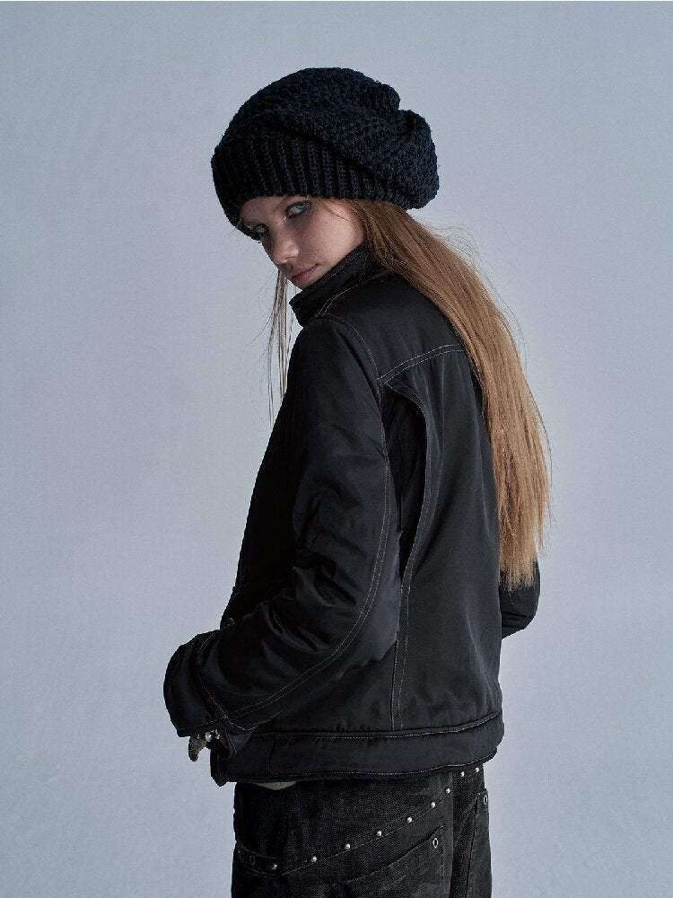 Metallic Black Quilted Jacket【s0000019089】