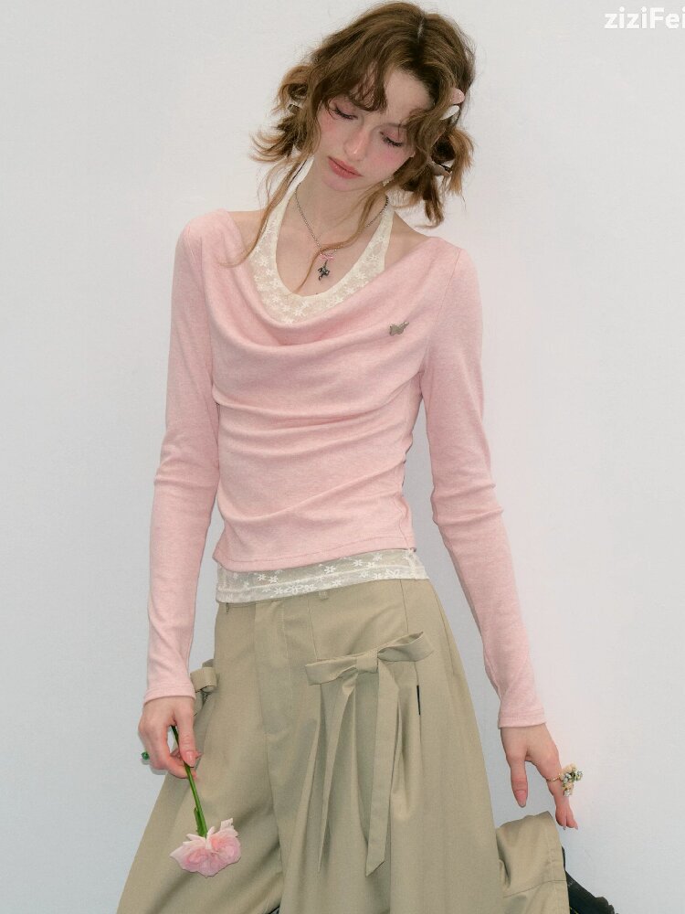 Soft Swept Neck Halter Knit Sweater【s0000017883】