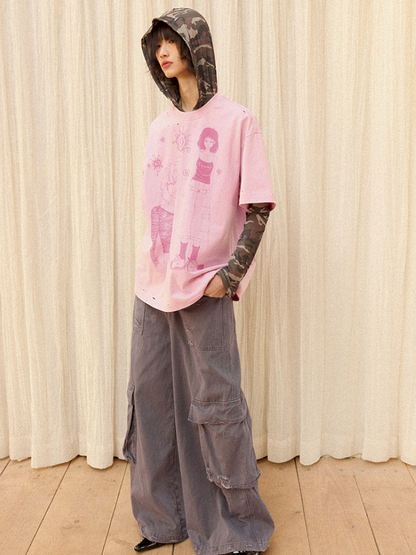 Printed Short Sleeve T-Shirt【s0000012426】