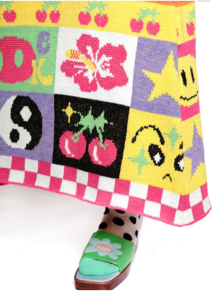 Cartoon Rainbow Knit Stretch Skirt【s0000015555】