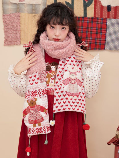 Apple Mushroom Plush Cute Scarf [S0000010895]