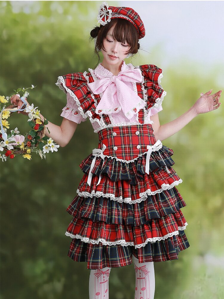 Red Retro Lolita Puffy Skirt【s0000016561】