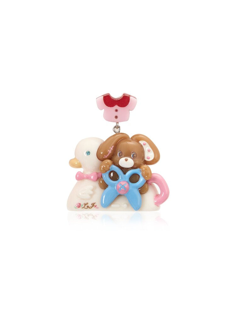 Swan Boat Rabbit Resin Earrings【s0000015593】